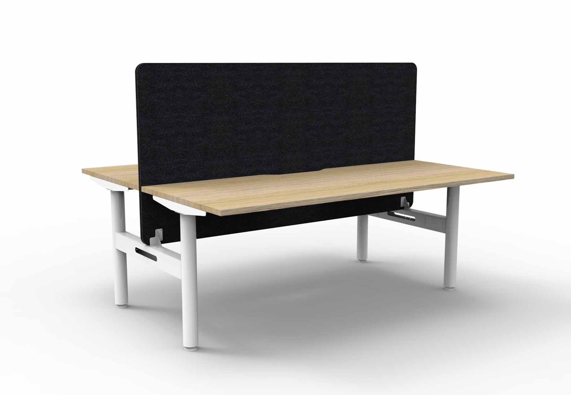 Halo Static Double Sided Workstation - Cable Tray and Eco Screen